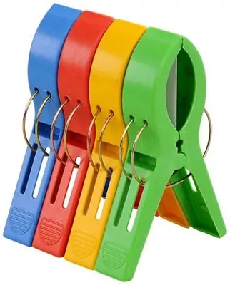 Sunbed Extra Large Pegs X4 NEW Beach Towel Laundry Colourful Clamps Clips TRIXES • £3.49