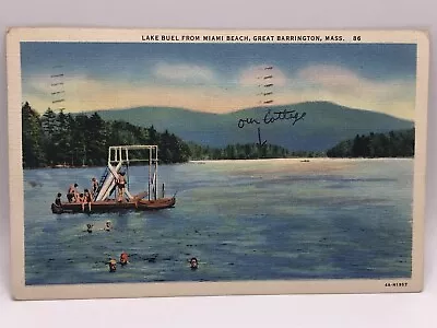 Postcard Lake Buel From Miami Beach Great Barrington Massachusetts Posted • $7.75
