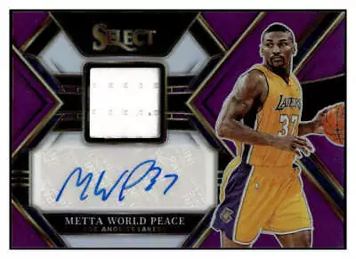 METTA WORLD PEACE AUTO 2022-23 Select /99 Autographed Memorabilia Purpl ID:69285 • $74.99