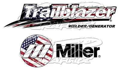 Usa Flag Miller Welder Trailblazer - Glossy Decal Sticker - Set Of 4 Decals • $26.95