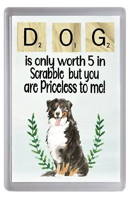 Bernese Mountain Dog Fridge Magnet  Fun Scrabble Wording   By Starprint  • $3.98