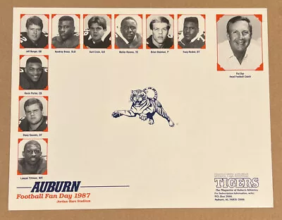 1987 Auburn Tigers Football Fan Day Poster - The Magazine Of Auburn Athletics • $8.99