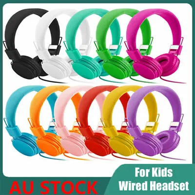 $19.99 • Buy Wired Bass Stereo Headphones Headset Over Ear Foldable With Microphone For Kids