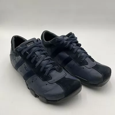 DIESEL Wish Navy Blue Leather Oxford Shoes Mens Size 10 Lace Up Square Toe VTG • $49.99