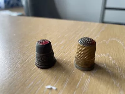 2 Pld Metal Thimbles With Stones Embeded • £2