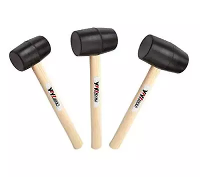 Rubber Mallet Set With Wood Handle3 Piece/8oz16oz & 24ozblack Lightweight And Du • $18.15