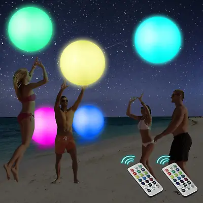 2-Pack LED Beach Balls Glow In Dark Party Supplies Inflatable Light Up Ballon • $39.99
