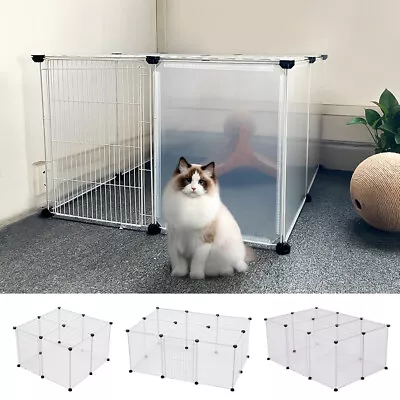 8-18 Panels Pet Playpen Fence DIY Puppy Rabbit Enclosure Exercise Plastic Cage • £12.95