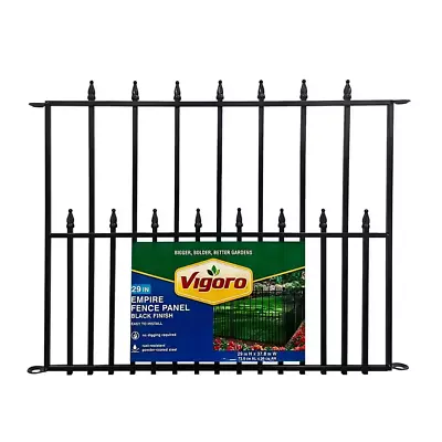 Vigoro Empire Garden Fence Panel 30 H X 36 In. W Black Metal & Rust Resistance • $54.09