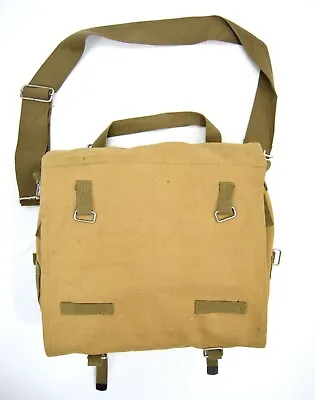 Vintage US Army Style Messenger Bag Canvas Satchel Side Shoulder Sack WW2 Khaki • £11.99