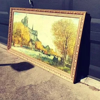 Beautiful Huge Framed Notre Dame Print By Michele Cascella (1892-1989)  Paris • $79.99