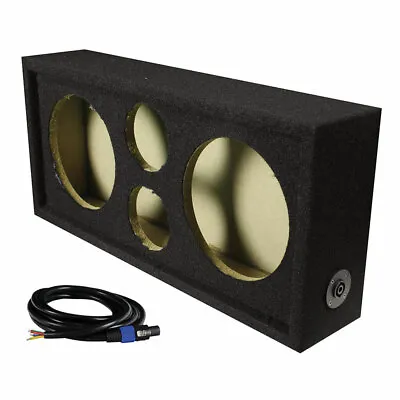 Q Power Car Audio Empty Chuchero Box W/ Dual 8  Speaker & 3-3/4″ Tweeter Holes • $59.99