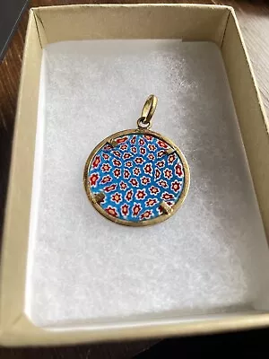 VTG Millefiori Art Glass Pendant Gold Over 800 Silver Morton Arboretum Chicago • $9.99