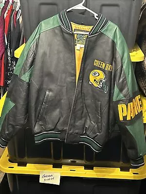 Vintage Green Bay Packers Leather Jacket Men’s L Carl Banks Big G On Back... • $59.99