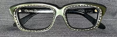 $9.99 • Buy Vintage Christian Dior Eye Glasses Frames Green Jeweled Original Italy