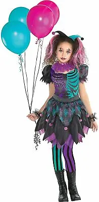 $17.99 • Buy L 12 14 Haunted Harlequin HARLEY QUINN Jester DRESS Up 5pc Costume Halloween NWT