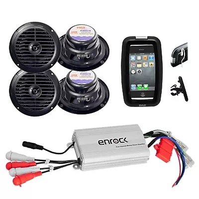 Bike Bicycle Boat Outdoor Safe 6.5  Black Speakers 800W Amplifier W/iPod Input • $126.49