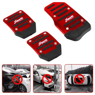 $10.99 • Buy Universal Red Non-Slip Manual Gas Brake Foot Pedal Pad Cover Car Auto Parts 3Pcs