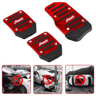 Universal Red Non-Slip Manual Gas Brake Foot Pedal Pad Cover Car Auto Parts 3Pcs • $10.99