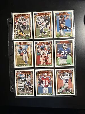 1992 Topps 1000 Yard Club 9 Card Lot Smith Sanders Clayton Lofton Hill Frye • $21.25