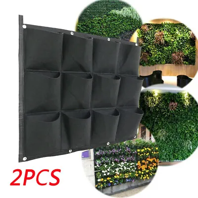 $21.96 • Buy 24Pocket Vertical Garden Planter Wall Hanging Herbs Plant Seed Bag Home Decor AU