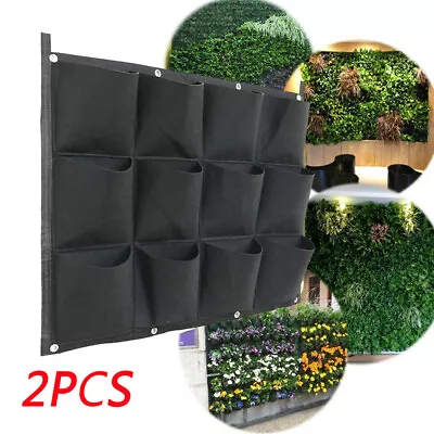 24Pocket Vertical Garden Planter Wall Hanging Herbs Plant Seed Bag Home Decor AU • $23.96