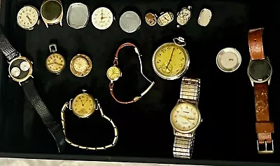 Antique Pocket Watches & Old Wrist Watches Wind Up GF Elgin 925 Gallet Co Bulova • $1.29