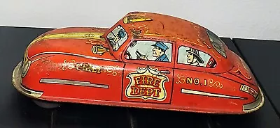 Vintage Original Marx Friction Driven Fire Chief Tin Lithographed Car No. 1 • $36.99