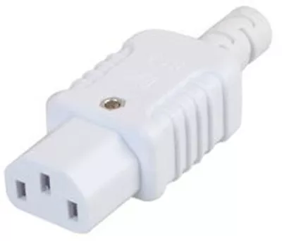 1 X Rewireable Heavy Duty White IEC C13 Socket Connector Mains Plug Female ONE • £3.49