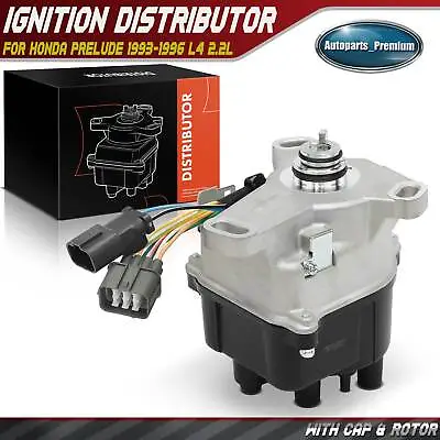 Ignition Distributor W/ Cap & Rotor For Honda Prelude 1993-1996 L4 2.2L JDM H22 • $72.99