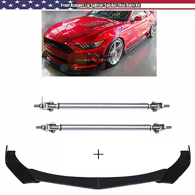 For Ford Mustang Front Bumper Spoiler Lip Splitter Body Kit Glossy Black • $39.99