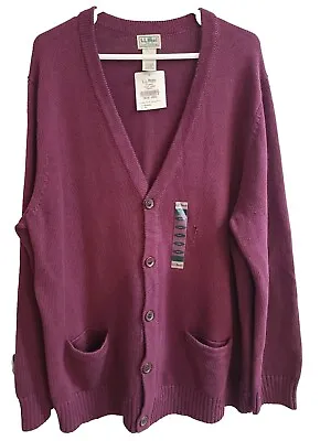 LL Bean Men’s Cotton Cardigan Sweater XXL Button Up Pockets V Neck  • $6.50