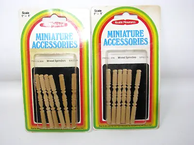 2 Packs Vintage REALIFE MINIATURES Dollhouse Furniture 1:12 WOOD SPINDLES #814 • $8.87