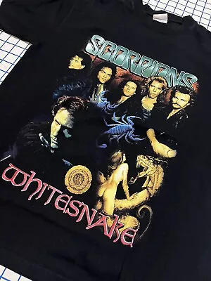 Vintage Scorpions Whitesnake Dokken Band Tee Shirt Size Large • $65