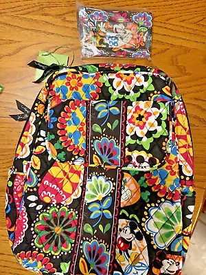 Vera Bradley Backpack In Midnight With Mickey And Zip ID - NWT And Beautiful!!! • $150