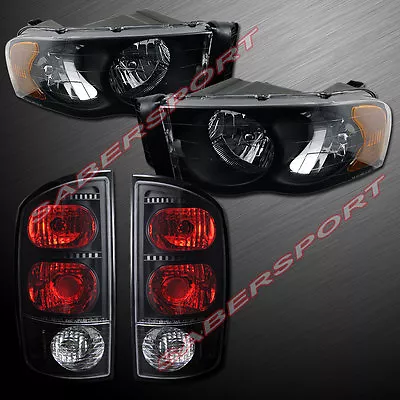 Set Of Black Headlights + Taillights For 02-05 Ram 1500 And 03-05 Ram 2500/3500 • $139.99