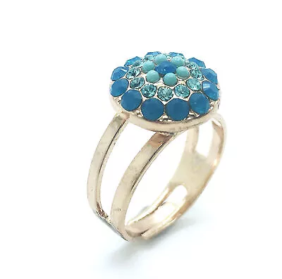 Ring By Mariana Zambezi Africa Coll. Turquoise Blue And Aqua Swarovski Crystals • $67