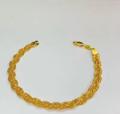 Brand New 22k 22 Carat Twist Style Asian Indian Yellow Gold Bracelet / Anklet • £499