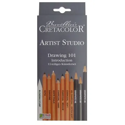 Cretacolor Artist Studio Drawing 101 Graphite & Charcoal Pencils. 11 Piece Set • £11.99