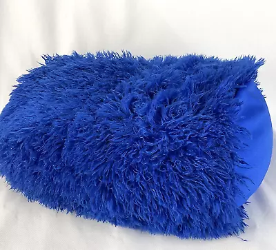 Moshi Microbead Travel Pillow Neck Lumbar Roll Squishy Spandex Royal Blue Plush • $34.88