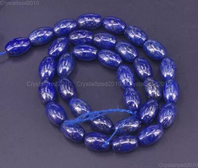 Natural Lapis Lazuli Gemstone Oval Rice Beads 6mm 8mm 10mm 12mm 14mm 16mm 15.5  • $10.08