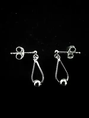 925 Sterling Silver Dainty Teardrop Dangle Stud Post Earrings SUPER SHINY! • $3.99