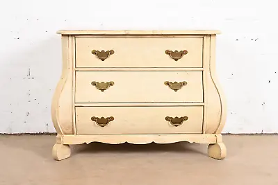 Baker Furniture Dutch Cream Painted Oak Bombe Chest Or Commode • $1995