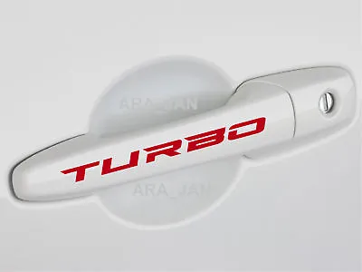 TURBO Decal Sticker Racing Sport Car Door Handle Emblem Performance Motorsport • $9.95