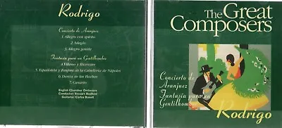 £3.95 • Buy RODRIGO - CONCIERTO DE ARANJUEZ / FANTASIA (The Great Composers CD Series)