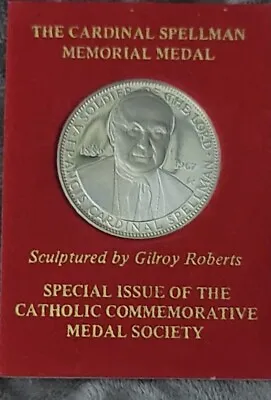 1967 VATICAN Cardinal Francis Spellman SOLDIER Old Christian .925 Silver Medal • $39.99