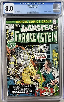Frankenstein 1 (Marvel 1973)  CGC 8.0  WP • $174