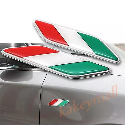 3D Chrome Decal Sticker IT Italy Flag Logo Emblem Badge Car Door Fender Trim 2X • $8.19