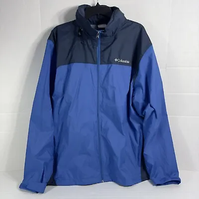 Columbia Rain Jacket Mens XXL Packable Hiking Blue Lightweight • $26.95