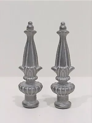 Pair Ornate Cast Pot Metal Lamp Shade Finials-Dual Thread (3-1/4 ) • $13.49